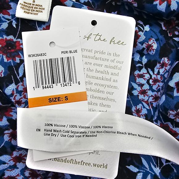 Band of the Free Womans size S Josie Sapphire Mixed Print Long Sleeve Top NEW - Picture 7 of 8